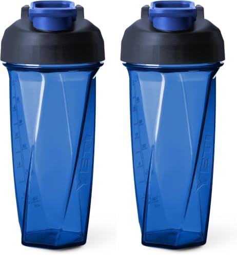 YETI Yonder Helimix Vortex Blender Shaker Bottle Holds up to 27oz | No Blending Ball or Whisk | USA Made | Portable Pre Workout Whey Protein Drink Shaker Cup | Dishwasher Safe, Royal Blue (Pack of 2) by YETI