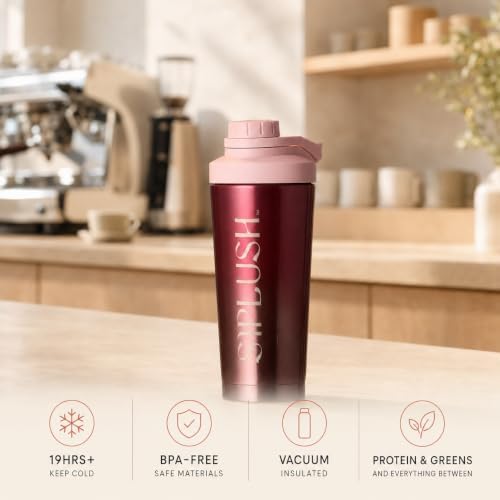 Insulated Protein Shaker Bottle 24oz, Pink Ombre, Pismo Sunset - Image 3