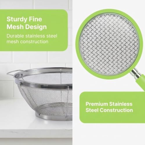 5 Pack Stainless Steel Colander Sieves, Mesh Strainer, 5 Sizes
