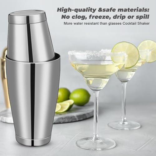 6 Pcs Shakers Bartending Boston Cocktail Shaker, Silver