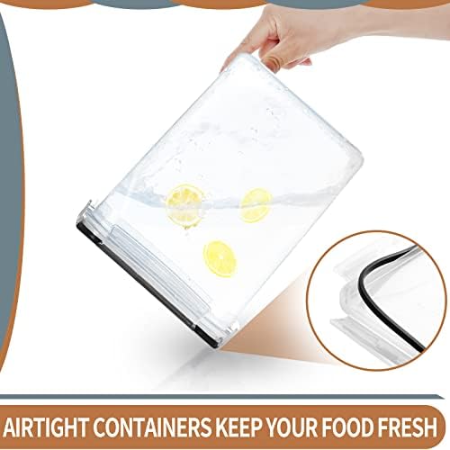 Large Airtight Food Storage Containers 5.2L / 195oz, 4pcs Pantry Kitchen Organizers and Storage for Flour, Sugar, Baking Supplies, BPA Free, Plastic Flour Containers with 20 Labels & Maker