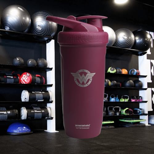 Smartshake DC COMICS Reforce Stainless Steel Protein Shaker Bottle 900 ml | 30 oz - Leakproof Screw-on Lid - BPA Free – Unisex - Non Insulated - Wonder Women Logo - Image 2