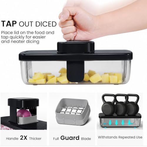 8-in-1 Vegetable Chopper Mandoline Slicer with Container Hand Guard