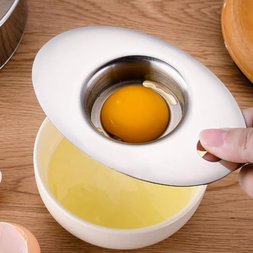 Premium 304 Stainless Steel Egg Separator, Unique Egg Yolk White Divider Filter for Kitchen Cooking Baking Cake, Egg Sieve - Image 2