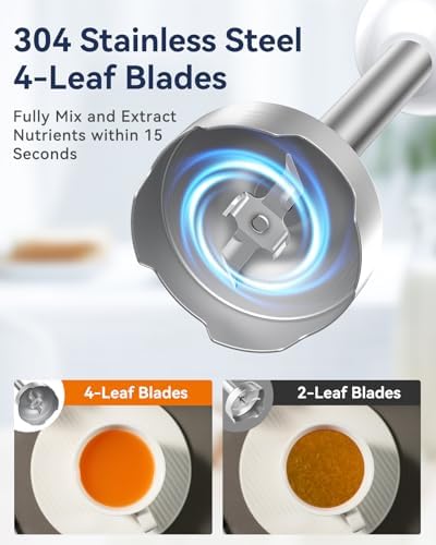 Immersion Blender Handheld 1000W 5 in 1 Corded Stick Hand Blender Kitchen with 12 Speed, BPA-Free, Mixing Beaker, Chopper, Whisk, Milk Frother, Perfect Emulsifier for Soup, Baby Food, Sauce, Puree - Image 2