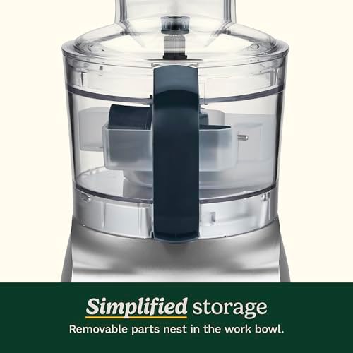 5‑Cup Chop & Shred Food Processor, Compact Food Chopper, Easy‑Store Design, Silver FP-5