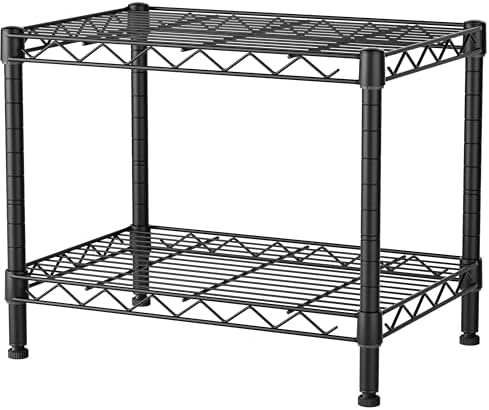 Small Wire 2 Shelves Pantry Metal Shelf Floor Organizer Under Desk