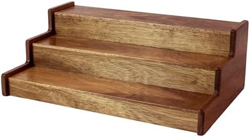 Acacia Wood 3 Tiered Spice Rack, 3 Tier Spice Organizer for Cabinet or Kitchen