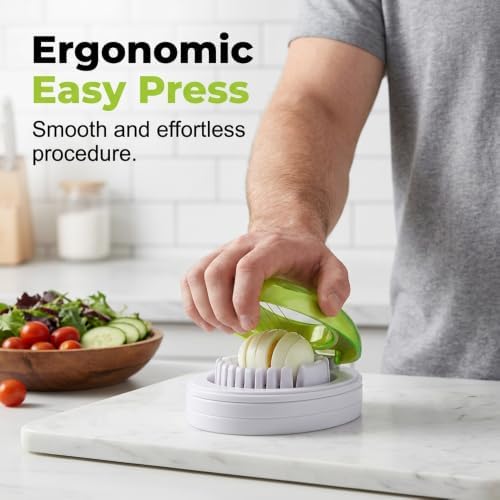Egg Slicer for Hard Boiled Eggs,Stainless Steel Egg Cutter,Kitchen Chopper Tool for Strawberry Tomato,Mushroom,Butter and Grape,Kitchen Gadget (Green) - Image 7
