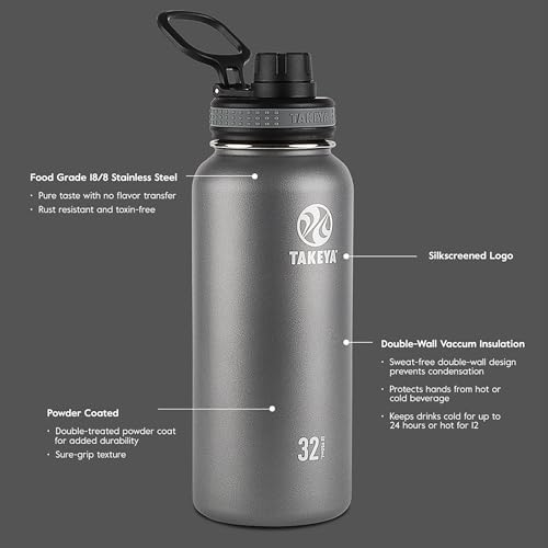 Originals 24 oz Vacuum Insulated Stainless Steel Water Bottle - Leakproof & BPA-Free Spout Lid - Keeps Drinks Cold 24 Hrs/Hot 12 Hrs - Double-Wall Design - Ideal for Active Lifestyles, White