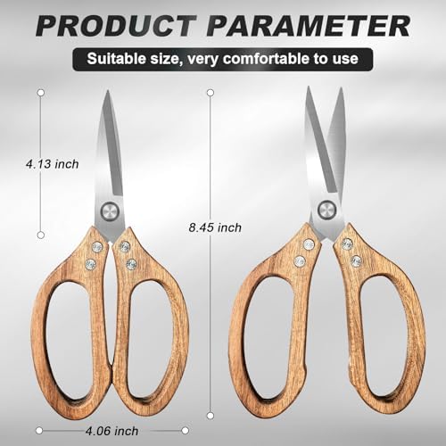ShapFoud All Purpose Shear, kitchen scissors for food,Pecan Wood Handles 8.45 x 4.06 x 0.5 inches