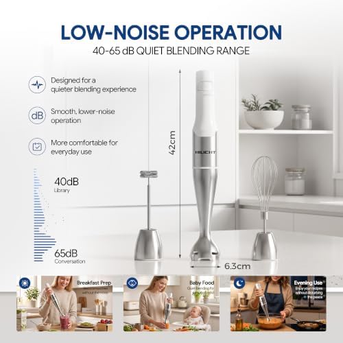 Cordless Immersion Blender, 3-in-1, Smart Control, Low Noise - Image 4