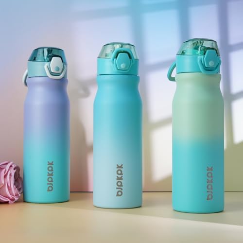 BJPKPK 25 oz Insulated Water Bottle, Straw, Handle, Stainless Steel Flask - Image 5
