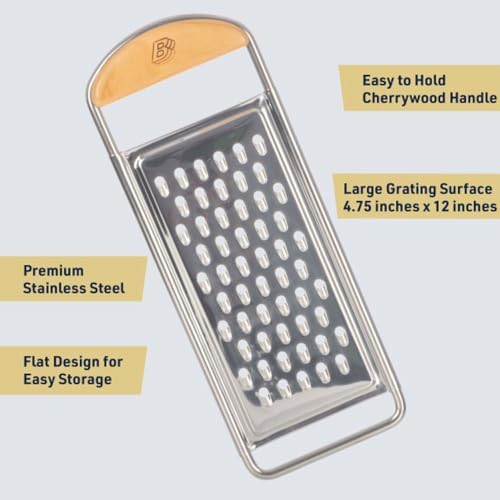 Kings County Tools Cheese Grater Handheld, Flat Food Grater, 12” x 4.5” - Image 3