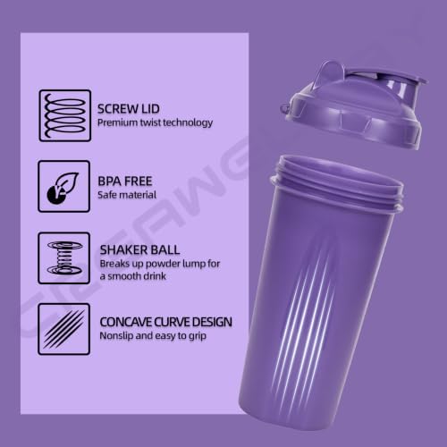 28oz Protein Shaker Bottle with Blending Ball Blue&Purple - Image 4