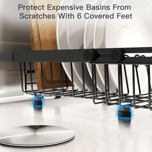 Expandable Dish Drying Rack Over The Sink with Anti Slip Grip