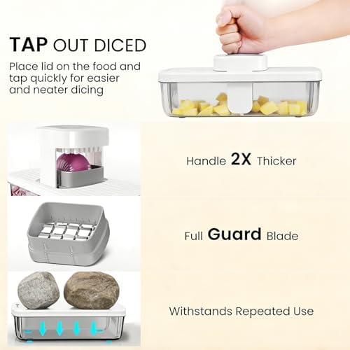 Vegetable Chopper Mandoline Slicer 8-in-1 with Container, 8 Blades for Onion, Veggie & Fruit, Easy Food Slicer Dicer Cutter, Kitchen Gadgets & Essentials - Image 6