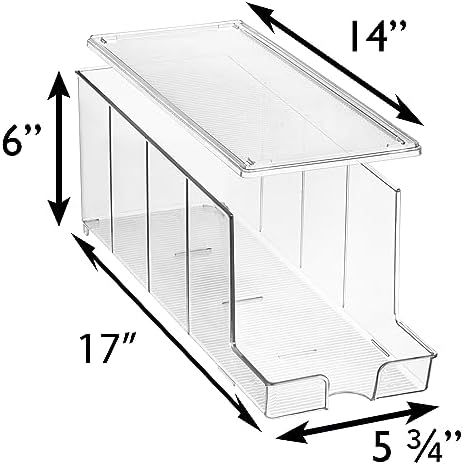 Soda Can Organizer Dispenser for Refrigerator, 12 Can, 2 Pack