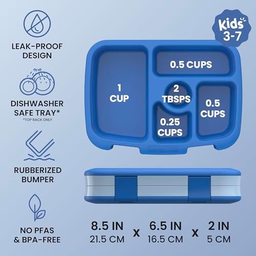 Kids Bento-Style 5-Compartment Leak-Proof Lunch Box