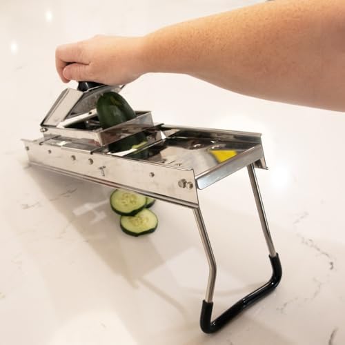 Lehman's Foldable Mandoline Veggie Slicer, Interchangeable Blades for All-In-One Vegetable Slicing, Easy to Clean, Store Flat - Image 5