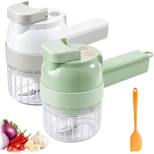 4 In 1 Handheld Electric Vegetable Cutter, Wireless Vegetable Cutter，2PCS-C by Unknown