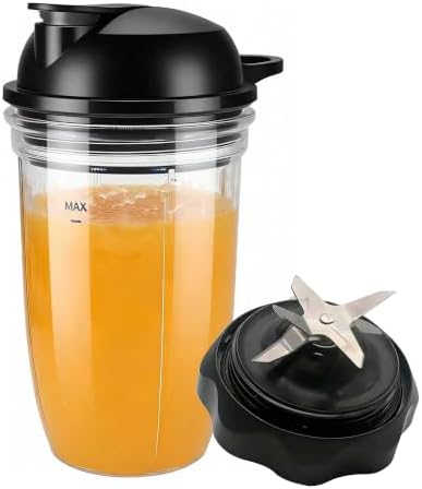 Replacement Easy Twist Extractor Blade with 18oz cup and lid,Compatible with NutriBullet Blender Combo（NBF10500/ NBF70500/ZNBF30400Z/ZNBF30500Z/NBF50400） (1, 18oz cup with pro extractor blade) by savebuy