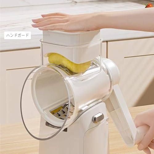 RULA Rotary Cheese Grater Hand Crank Vegetable Chopper Slicer Set, Fruit Cutter Veggie Shredder Food Dicer Chopping Cooking for Nuts Onion Tomato Potato Salad Garlic Cucumber Carrot and Cabbage - Image 6