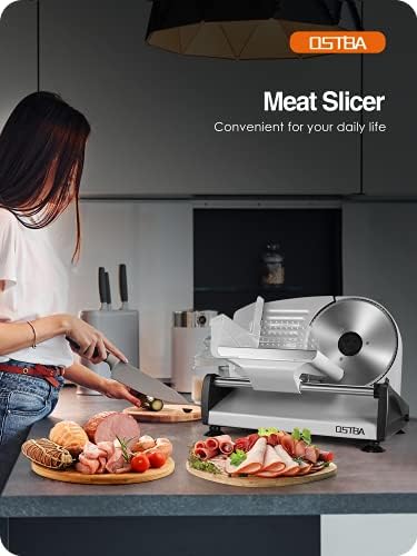 Electric Meat Slicer with 7.5” Stainless Steel Blades, 200W