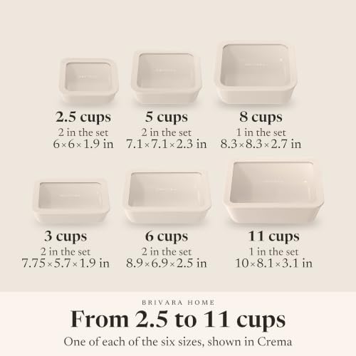 Glass Food Storage Containers with Lids, 20-Piece Set, Crema
