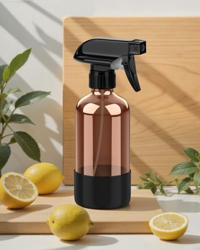 Bontip Amber Glass Spray Bottle, 8 oz with Black Silicone Sleeve, 1 Pack - Image 6