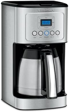 12-Cup Coffee Maker, Programmable PerfecTemp Thermal Carafe Coffee Machine with 1-4 Cup Setting, Brew Strength Control and Brew Pause, Stainless Steel, DCC-3400NAS, Silver