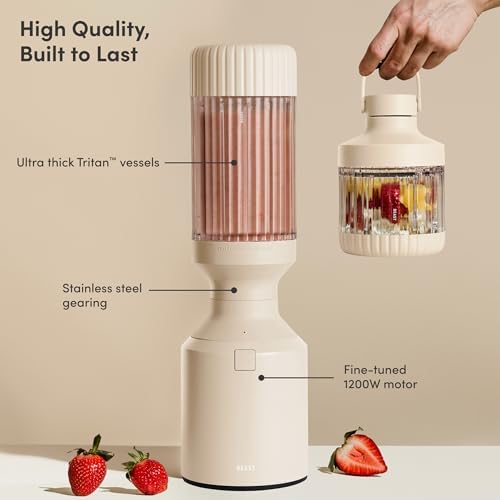 Beast Mega 1200 Plus Countertop Blender, XL Vessel, Sand, 1200W - Image 2