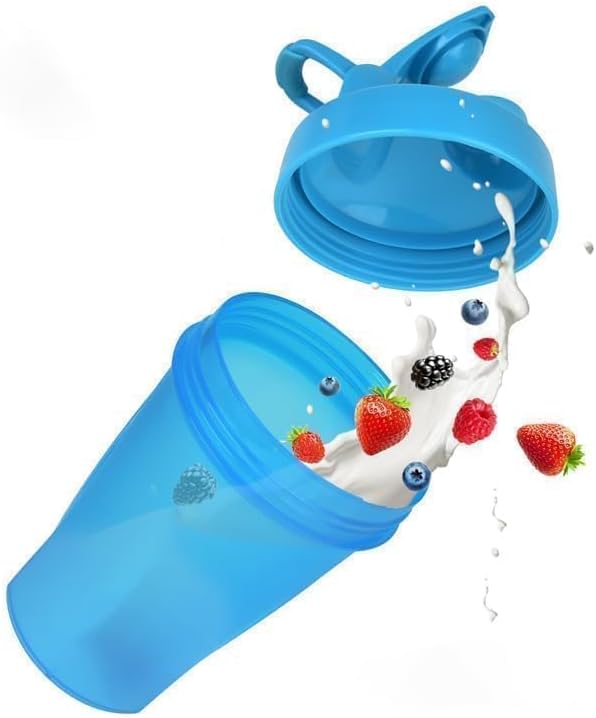 A Pure Pacific Blue 12Oz 400ml Made of PP5 | Small, Measurement Marks, Stainless Whisk Blender Mixer Ball, BPA Free, -4~248 Ã‚°F, Perfect for Nutrition, Protein, Keto, Juice Powder Shaking