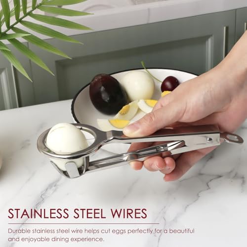 Best Utensils Stainless Steel Egg Slicer Wedger Cutter, Divides Hard Boiled Eggs Into 6 Equal Segments In One Action - Image 6