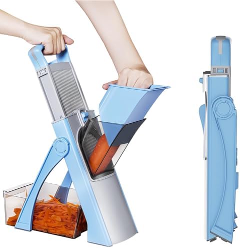 Upgrade Safe Mandoline Slicer for Kitchen, 5-in-1 Vegetable Chopper & Potato Slicer with Thickness Adjuster, French Fry Cutter & Veggie Dicer, Faster Meal Prep, Adjustable Slicer for Kitchen by SSBRAND