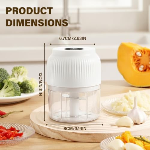 Household Electric Garlic Crusher, 2026 New 350ml Cordless Mini Food Chopper with 6 Stainless Steel Blades, Portable Garlic Mincer for Onion Ginger Spices Fruit Salad - Image 6