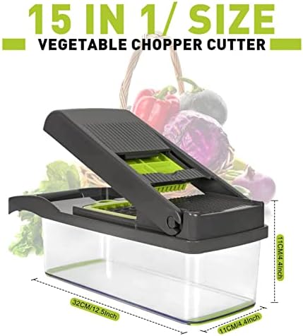 Vegetable Slicer | Kitchen Multifunctional Mandoline Vegetable Slicer,Mandolin Slicer, Vegetable Chopper And Slicer, Dicing Machine, Adjustable Vegetable Cutter with Container Pld-us - Image 4