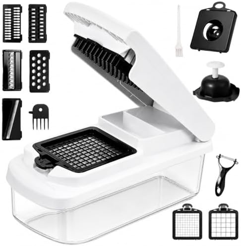 Vegetable Chopper, 15-in-1 Food Chopper with Container, Mandoline Slicer Dicer, Onion Chopper, Vegetable Cutter with Interchangeable Blades, Kitchen Gadget for Meal Prep, Fruits Veggies - Image 3