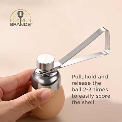 Fox Run Stainless Steel Egg Cracker, Egg Shell Opener for Boiled & Raw Eggs - Image 2
