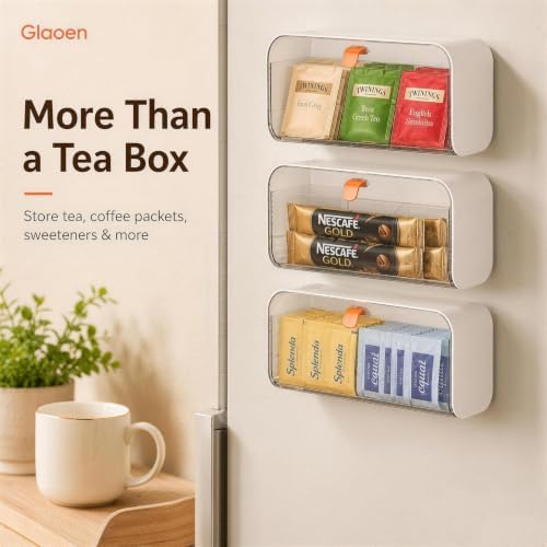 Magnetic Tea Bag Organizer with Lids Tea Organizers for Refrigerator
