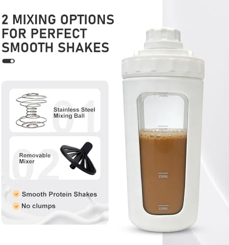 BYLWORKOUT 26 oz Glass Shaker Bottle with Silicone Sleeve and Mixing Ball - Image 2