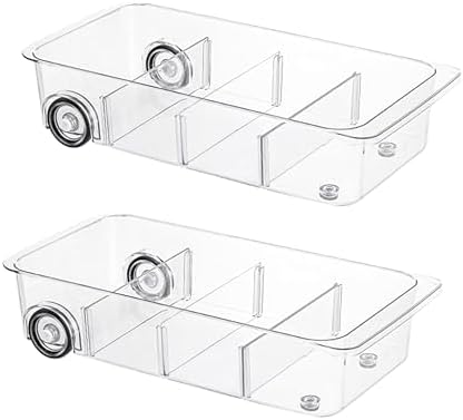 Fridge Organizer and Storage Drawer Roll Out Refrigerator Bins,2 Pack