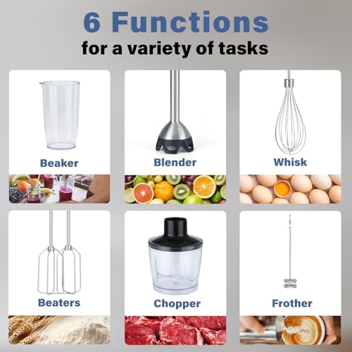 REVOTRA Immersion Blender Handheld, 6 in 1 Hand Blender Stainless Steel - Image 3