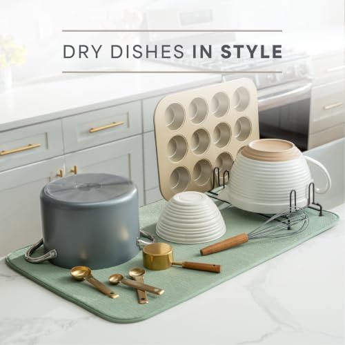 Dish Drying Mat, 18" x 30", Jumbo, Sage Green