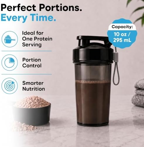 Travel-Friendly Small Shaker Bottle for Protein Shakes, Supplements: 2-Pack - Image 7
