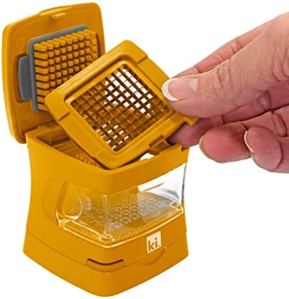 Garlic-A-Peel Garlic Press, Crusher, Cutter, Mincer, and Storage Container - Includes Silicone Garlic Peeler - Easy to Clean - Stainless Steel Blades – (Honey), standard - Image 5