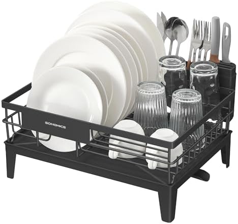 Dish Drying Rack, with Drainboard, Cutlery Holder