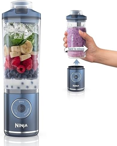Ninja Blast Max Portable Blender, Twist & Go, 22oz, Navy, BC251NV by Unknown