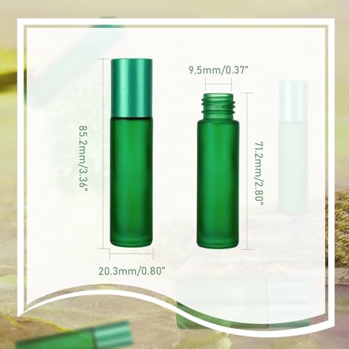 Kesell 10ml Green Glass Roller Bottles, 10-Pack - Image 2