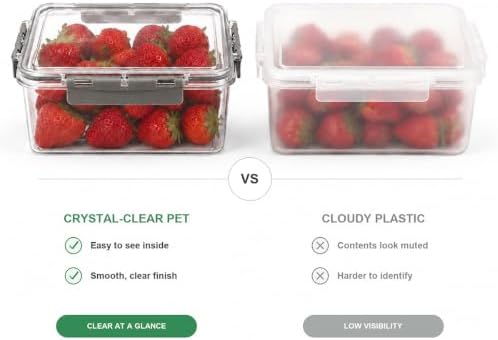 3Pcs Rectangular Airtight Fruit Storage Containers for Fridge